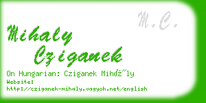 mihaly cziganek business card